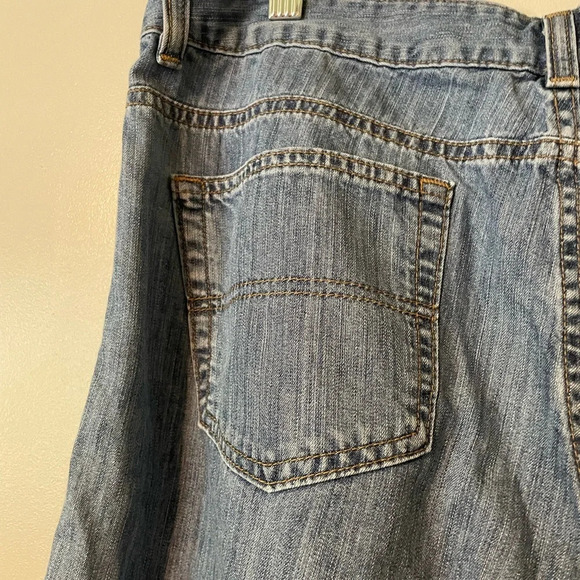 LL Bean Cropped Wide Leg 5 Pocket Pima Cotton Blend Jeans Size 16 Regular - Picture 8 of 10